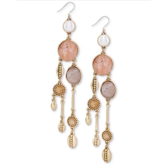 Lucky Brand Jewelry - Lucky 🍀 Gold-Tone Druzy Stone & Pearl Earrings